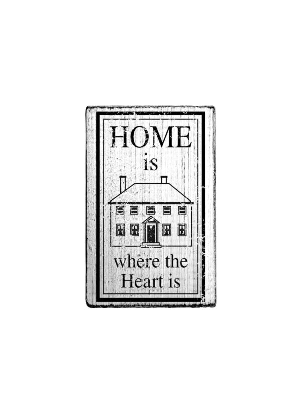 Holzstempel Vintage 70 mm x 42 mm – Zuhause ist, wo das Herz ist