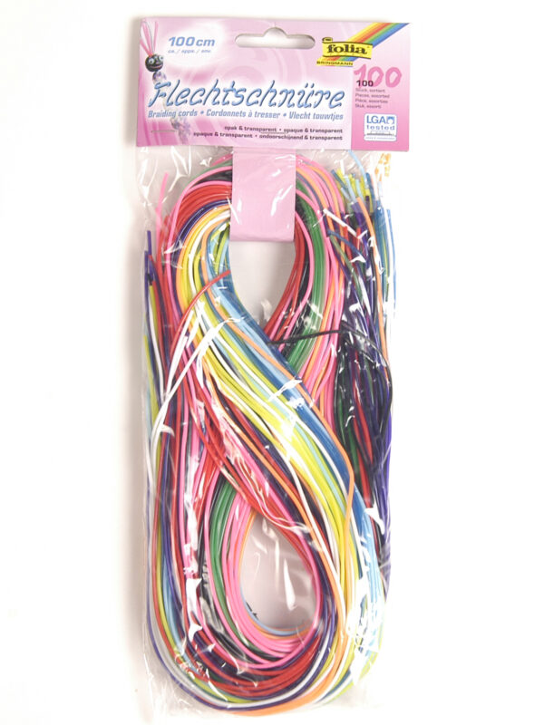 Scoubidou 100 cm, 100 Stück, Farbmischung