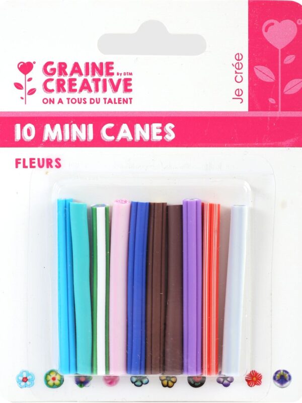 Assortment of 10 mini flower canes 50x5mm