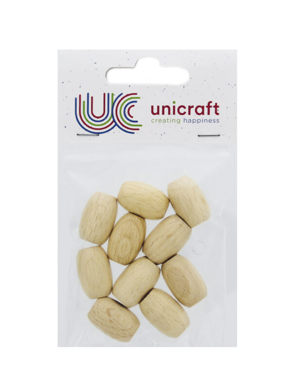 Ovale macramé-kraal 14 mm x 21 mm met gaatje – Naturel (10 stuks)