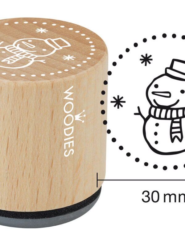 Houten stempel Woodies 30mm - Sneeuwman