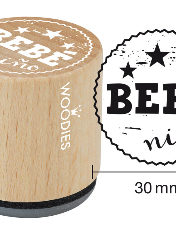 Woodies wooden stamp 30mm – Baby boy