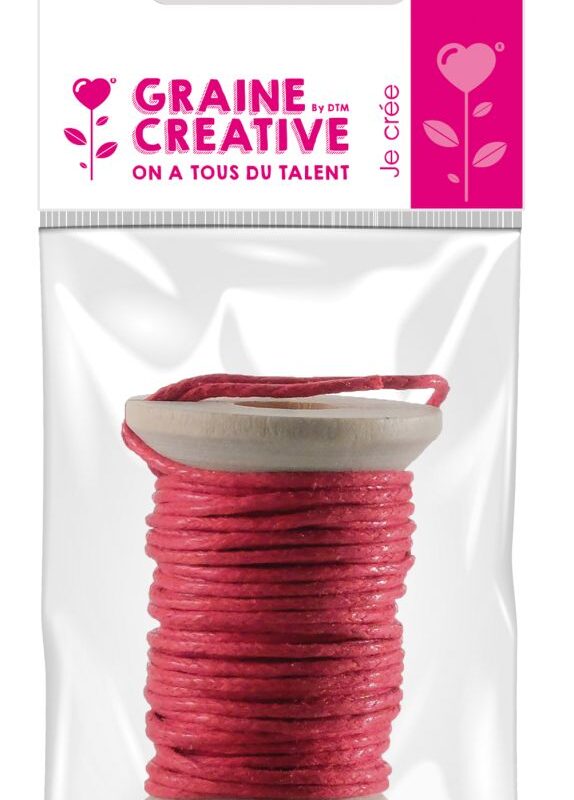 Waxed cotton thread red 5m