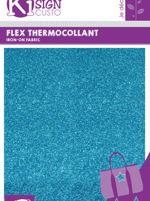 Heat-adhesive flex 150mm x 200mm – Glitter blue