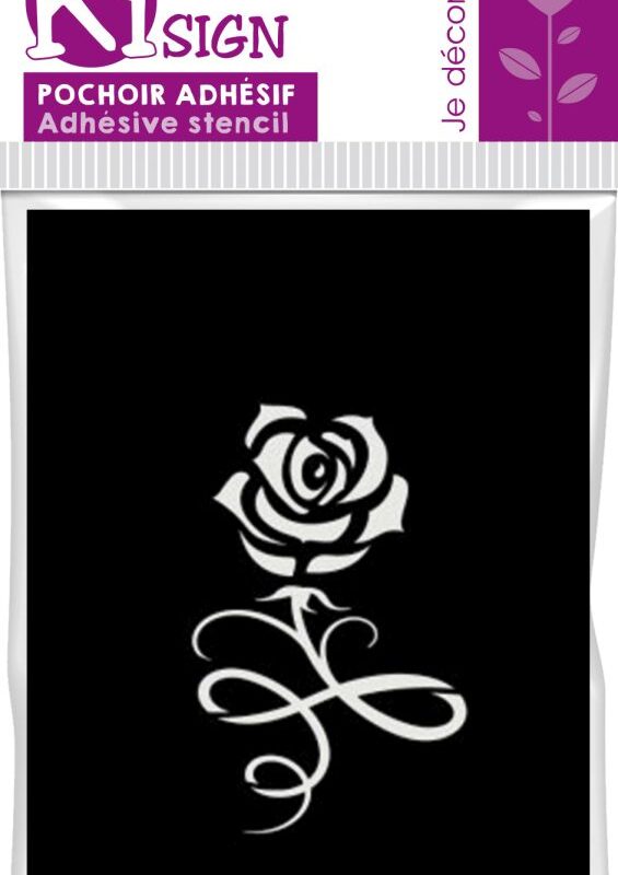 Self-adhesive stencil – Rose 7x10cm