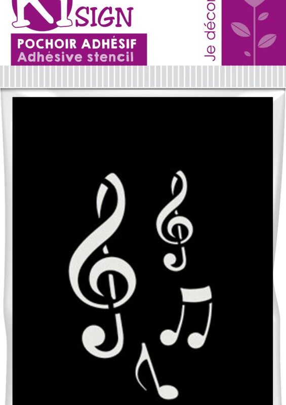 Self-adhesive stencil – Treble clef 7x10cm