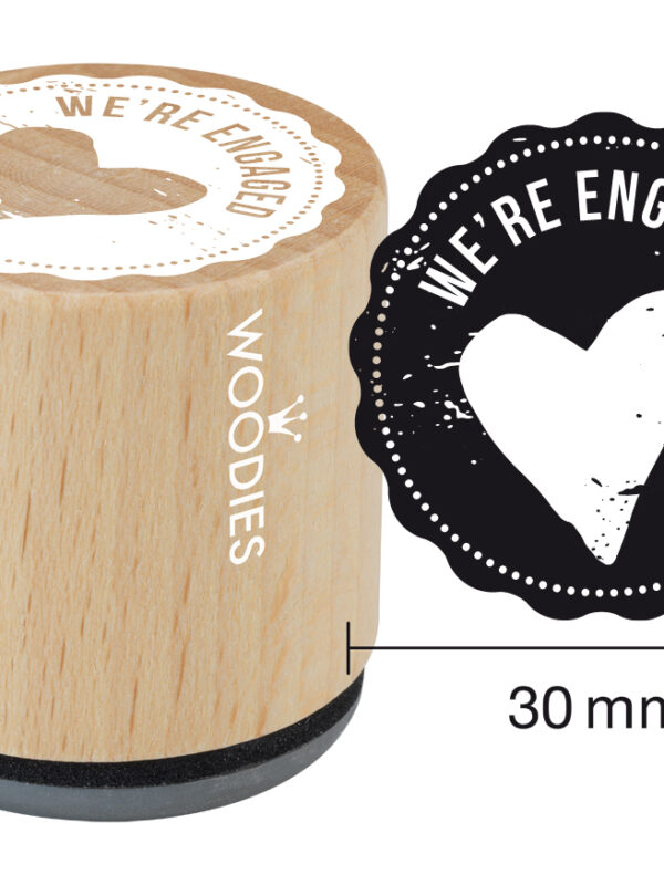 Woodies wooden stamp 30mm – We’re engaged