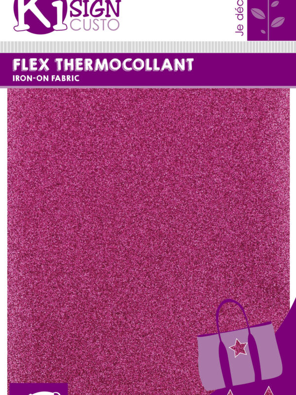 Heat-adhesive flex 150mm x 200mm – Glitter cherry pink