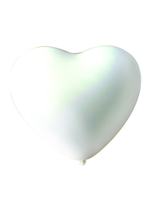Zak met 10 witte hartballonnen