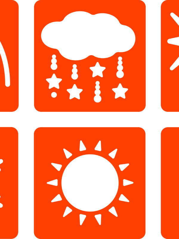 Children’s stencil – Sky elements (6 pcs)