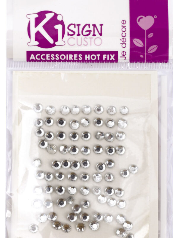 Iron-on rhinestones 4mm – Crystal (80 pcs)
