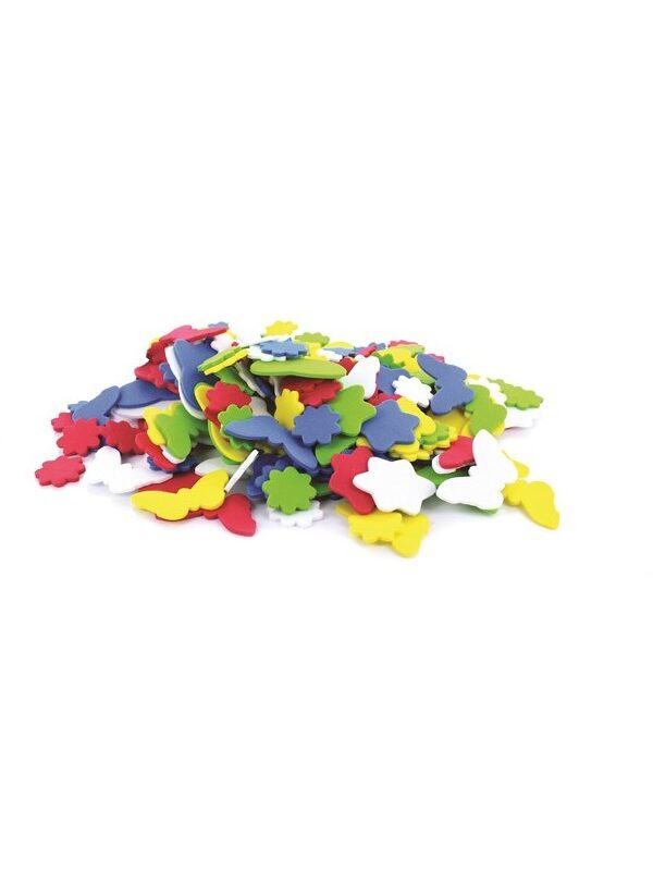 Rubber / foam shapes – Flowers & butterflies (200 pcs)