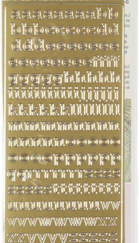 Afneembare stickers klein lettertype goud 105 x 232 mm