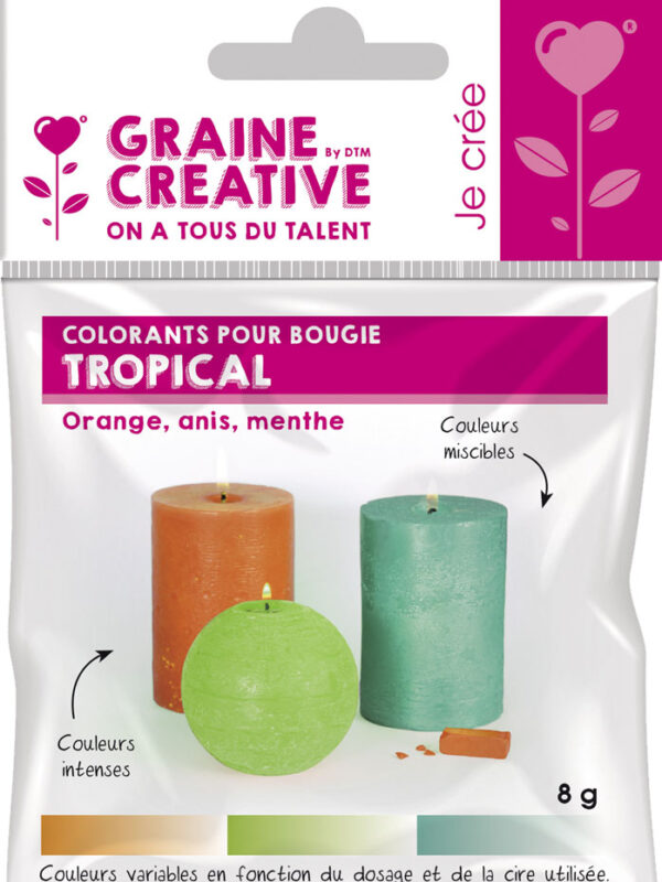 Candle colorants tropical