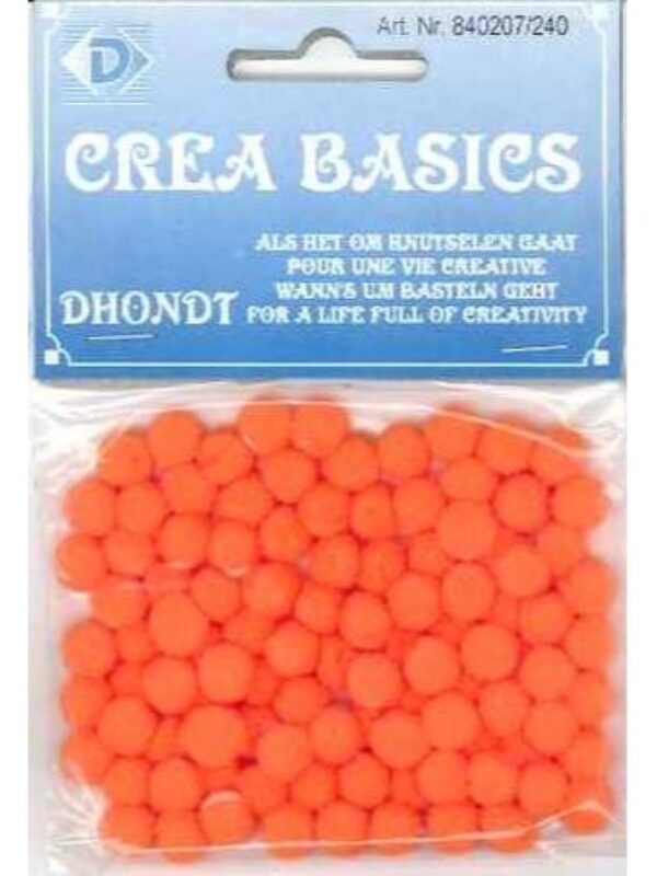 Pompon 7 mm 100 pcs orange