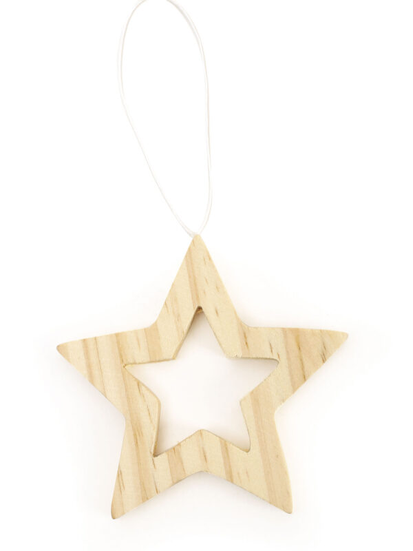 Wooden hanger 100 mm - Hollow star