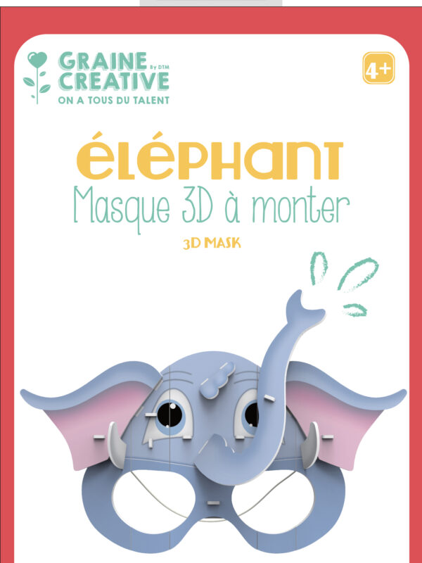 3D-Maske 160 mm x 230 mm x 15 mm – Elefant