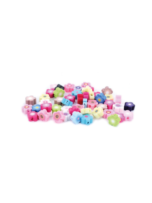 Bag of 50 polymer flowers 10x4mm assorted