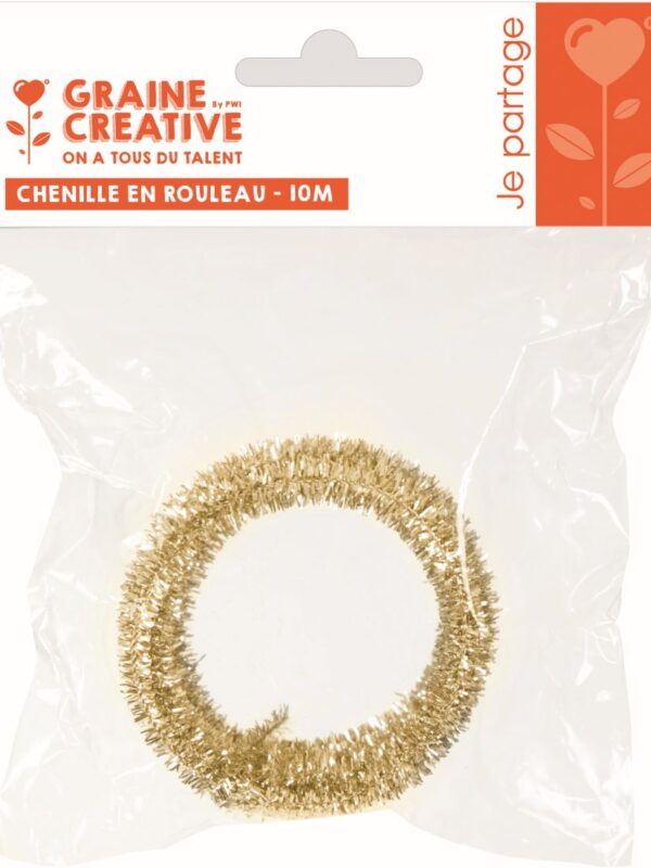 Chenille 10 m / 6 mm gold