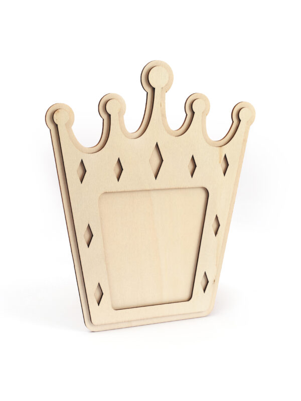 Wooden photo frame 215 mm x 180 mm x 5 mm - Crown