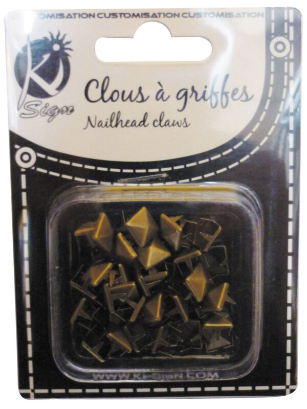 Square claw antique bronze 8x8mm (40 pcs)