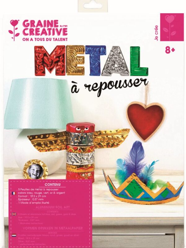 Pouch of 5 embossing metal sheets 5 colours 185 x 290 x 0.0