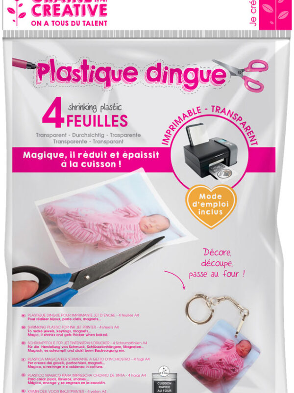 Shrink plastic 262 mm x 202 mm – Transparent printable (4 pcs)
