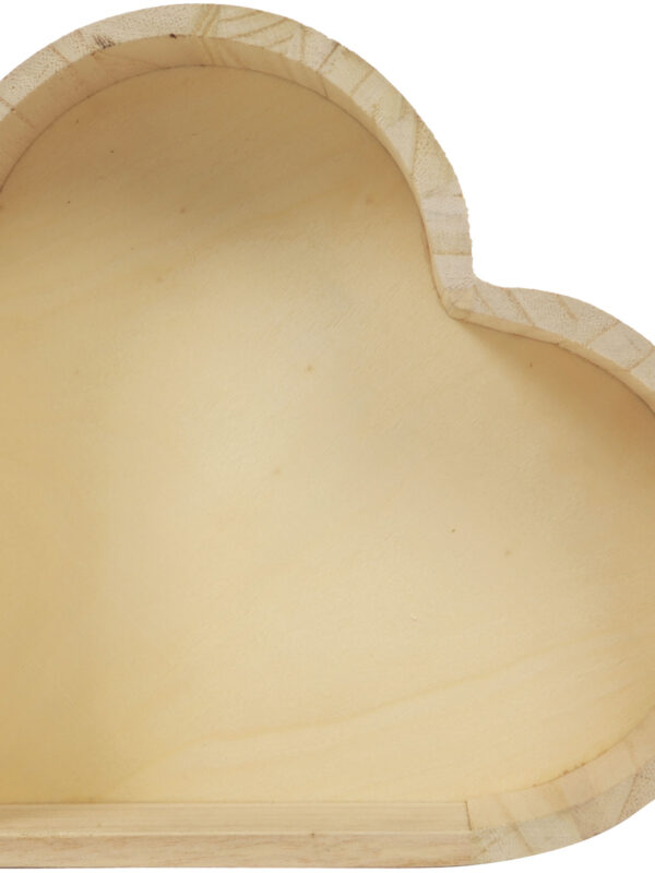 Wooden tray heart 220 x 190 x 50 mm