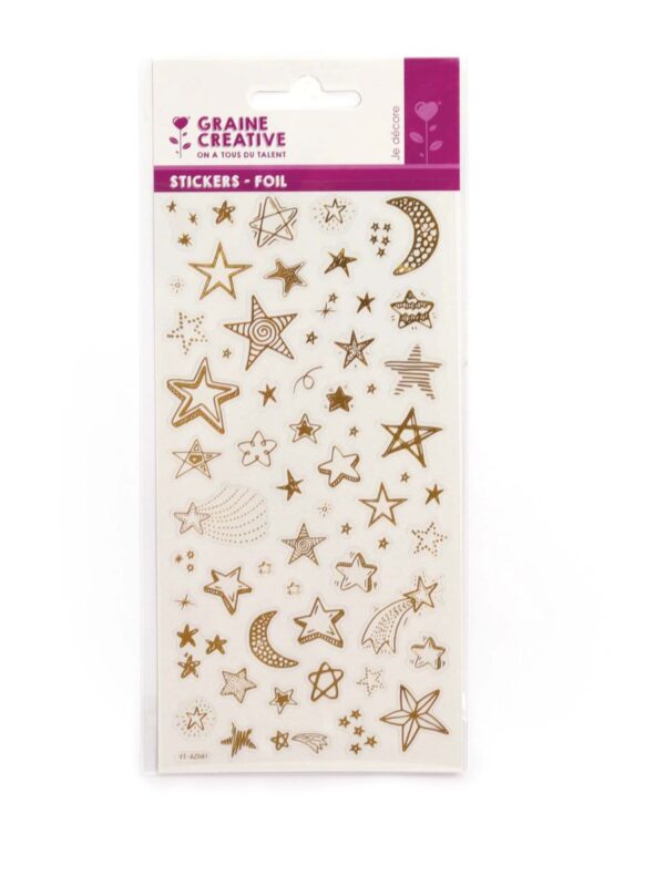 Metalen gouden stickers – Sterren (14 stuks)
