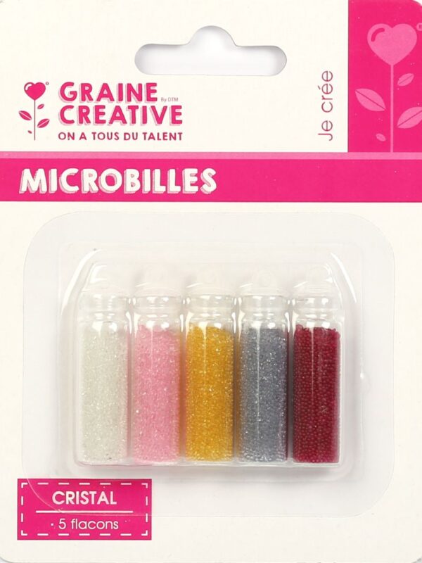 Assortment of 5 bottles crystal microbeads 5x20g