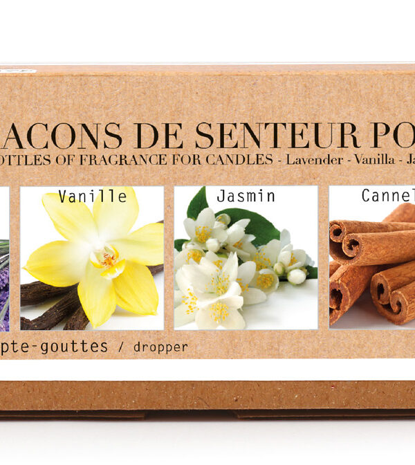 Pack of 5 x 27 ml bottles of candle scents + drop counter