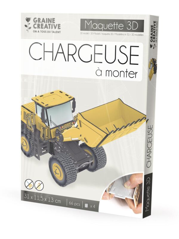 3D puzzle model – Backhoe loader