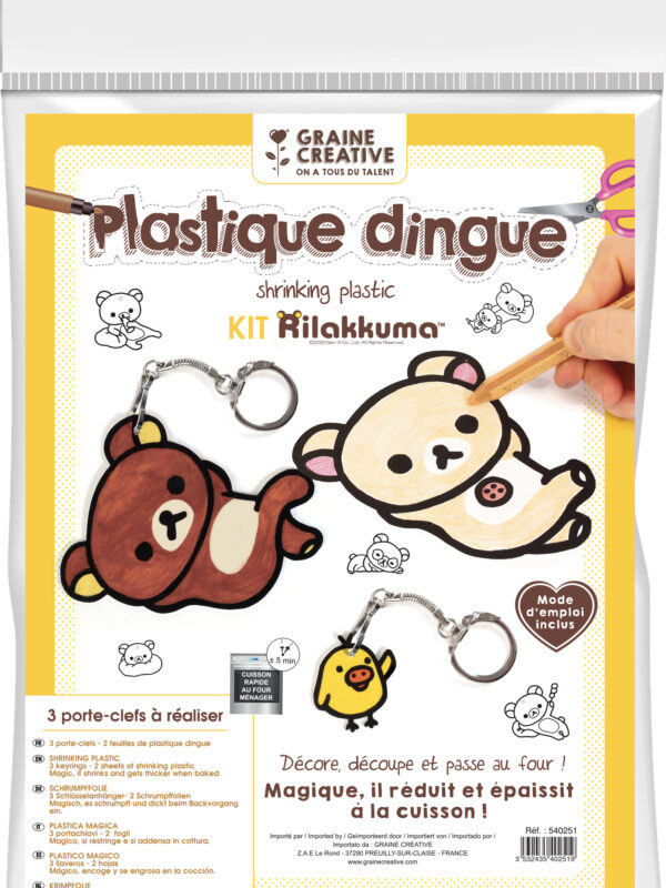 Shrink plastic kit – Rilakkuma key rings