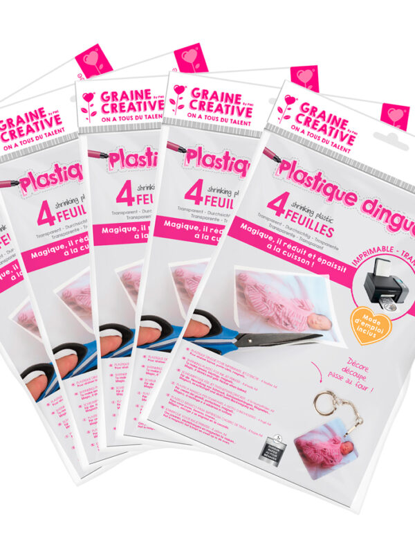 Shrink plastic A4 transparent sanded for inkjet printer (4 sheets)