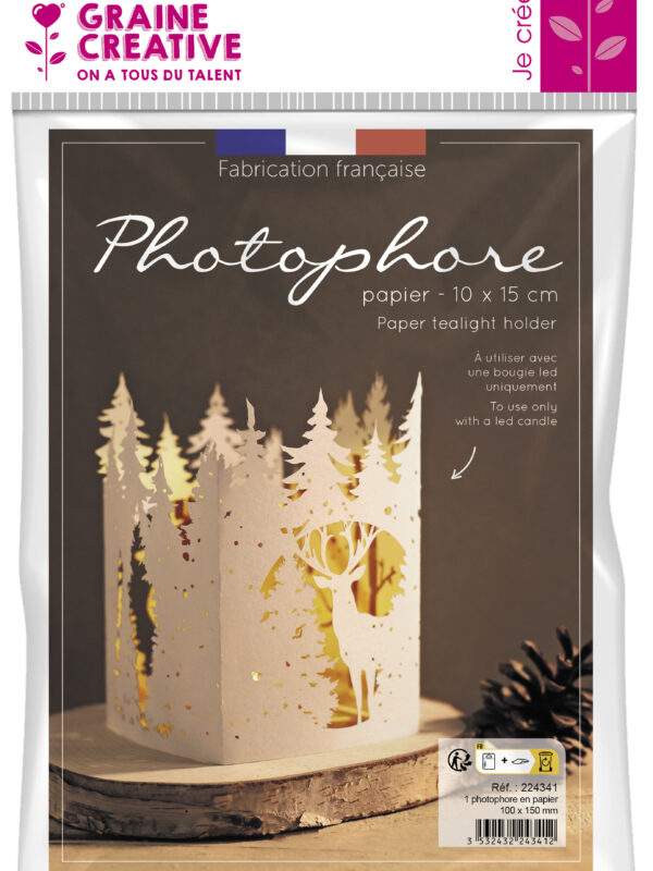 Paper tealight holder 150mm x 100mm – Forest (1 pc)