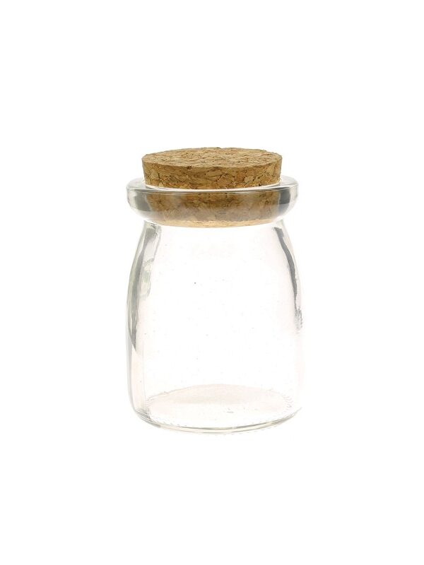 Glass storage jar with cork stopper 5.5 x 8cm