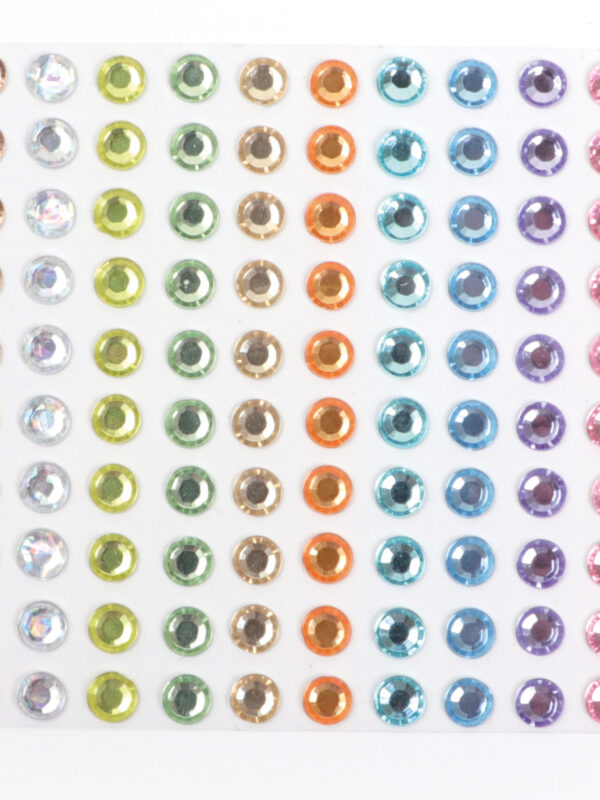 Sheet of rhinestones 5 mm – Pastel colours (100 pcs)