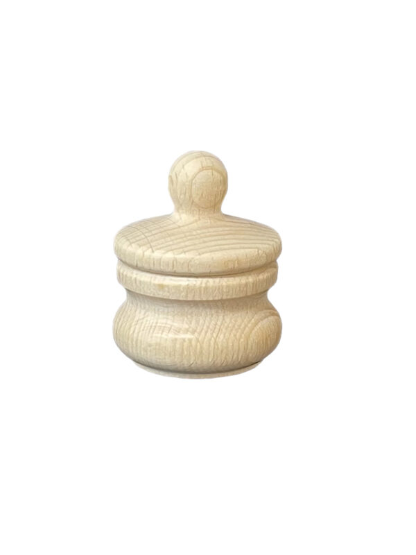 Round wooden tooth box with lid – 45mm
