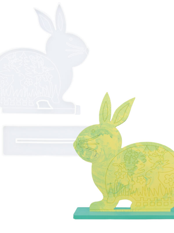 Silicone mould rabbit on stand