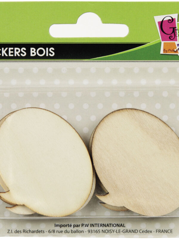 8 wooden bubbles adhesive 40 mm