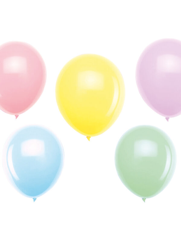 10 pastelkleurige ballonnen, diverse kleuren, 30 cm
