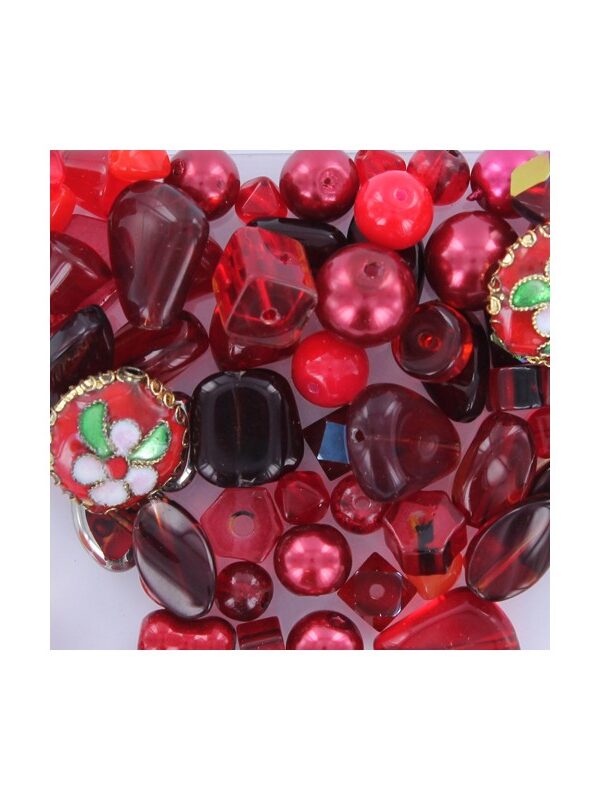 Kussenverpakking ca. 50 g 35–55 kwaliteit kleine kralen rood