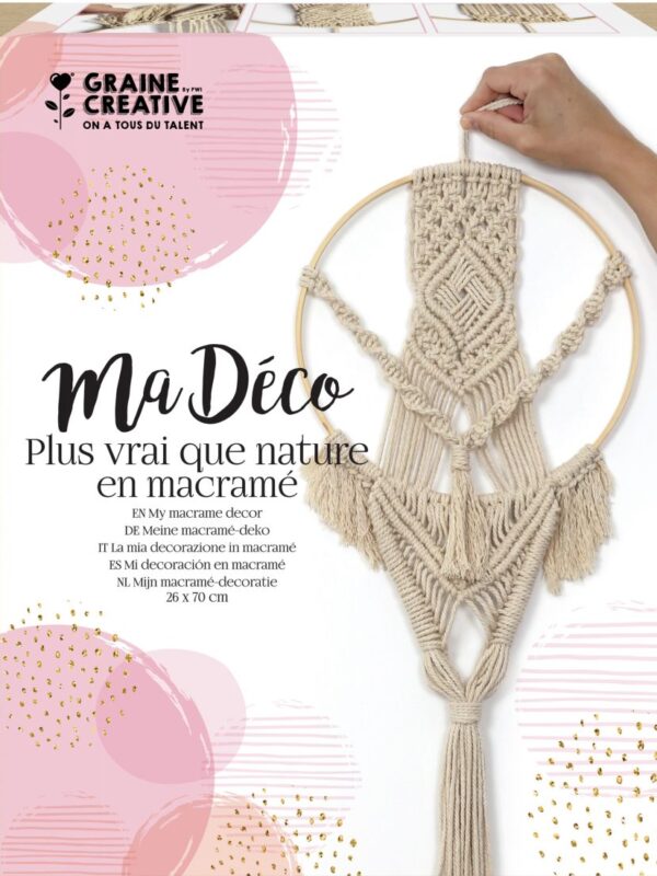 Macrame hanging kit bamboo circle 260 x 700 mm