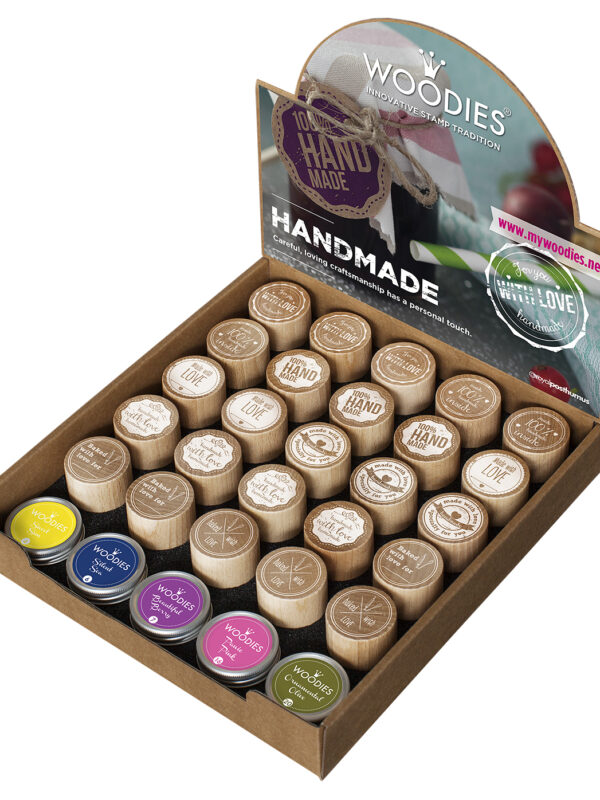 Display Woodies Handmade – 25 wooden stamps + 5 ink pads