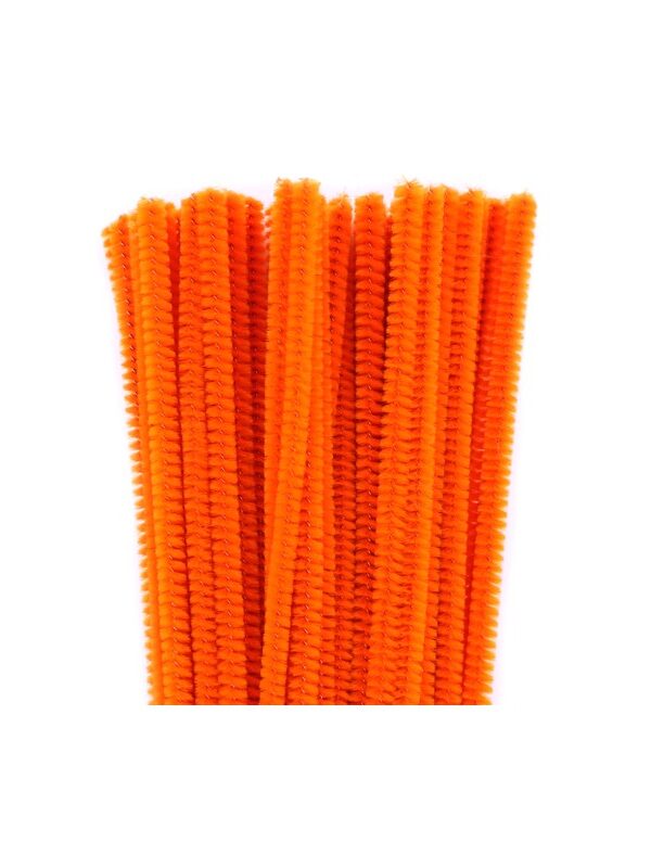 Lot 50 chenilles 6mm x 30cm orange