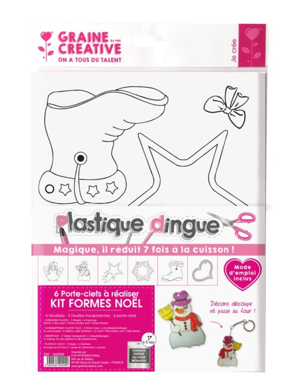 Shrink plastic kit – Christmas key ring (6 pcs)