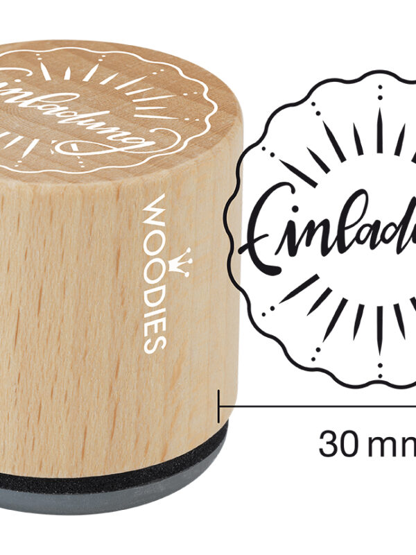 Houten stempel Woodies 30mm - Einladung 2