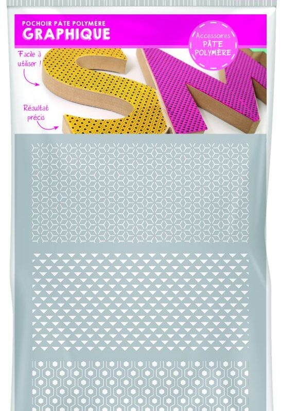 Polymer clay stencil – Graphic 114x153mm