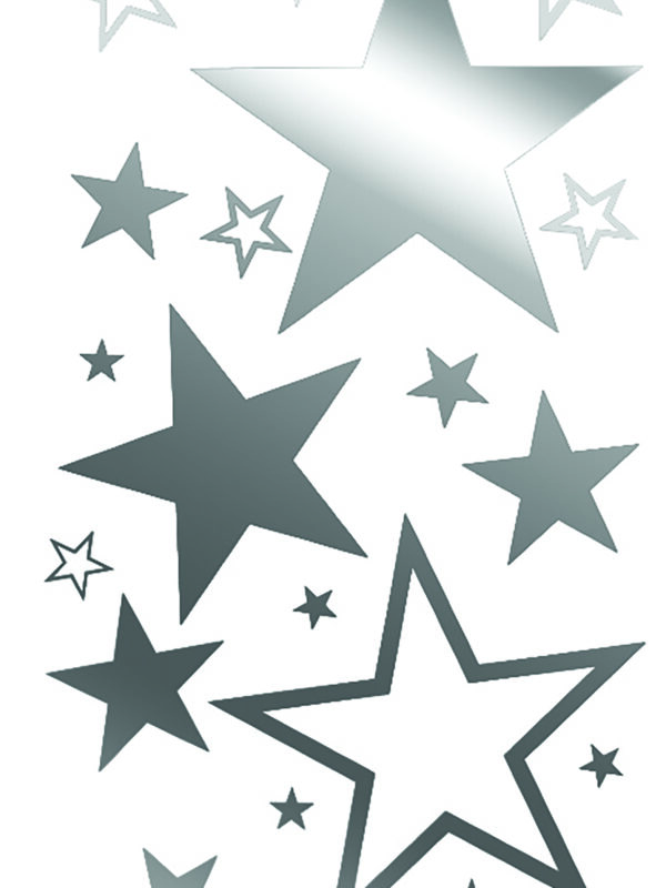 Hot-fix transfer mini 90mm x 145mm silver – Stars