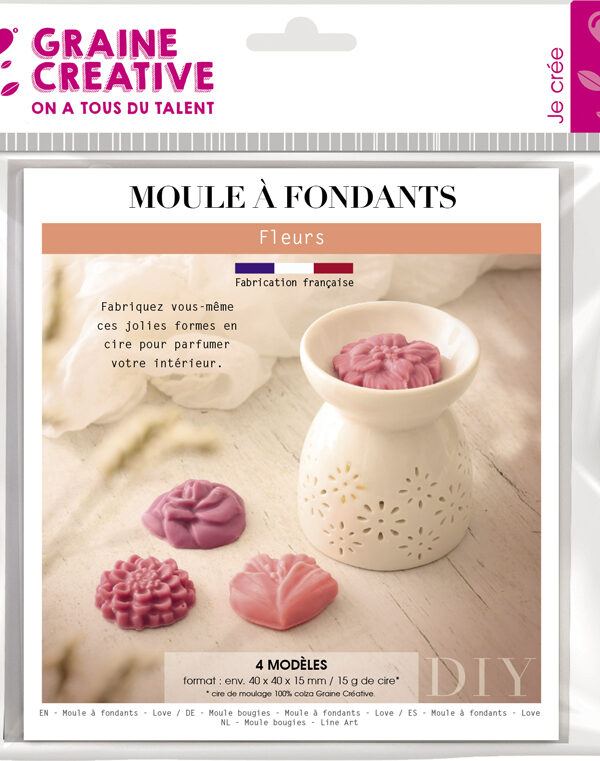 Candle casting mold fondants – Flowers (4 pcs)